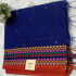 Bengal Cotton with Cross Stitch Design Dark Blue