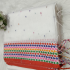 Bengal Cotton with Cross Stitch Design White with Red