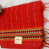 Bengal Cotton with Cross Stitch Design Red