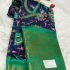 Kalamkari Printed with Gold Zari Border Dark Blue