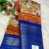 Kalamkari Printed with Gold Zari Border Grey