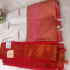 Kalyani Cotton Saree White with Red