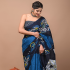 Mul Mul Soft Cotton Saree Blue & Black Printed