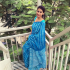 Mul Mul Soft Cotton Saree Blue Printed
