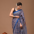 Mul Mul Soft Cotton Saree Blue Printed