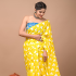 Mul Mul Soft Cotton Saree Yellow with white