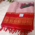 Printed Kalyani Cotton Saree Powder Pink with Red Dancing Doll Print