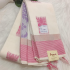 Pure Handloom Cotton Saree White with Majenta