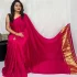 Handloom cotton saree with gold zari - Red