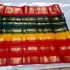 Dola Silk Saree with Multicolor with Gold Zari Lines with Contrast Border